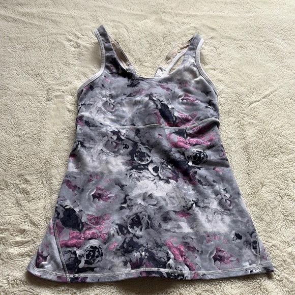 Lululemon Crossback Tank Moody Mirage White Deep Navy / White Size 2 - Picture 3 of 13